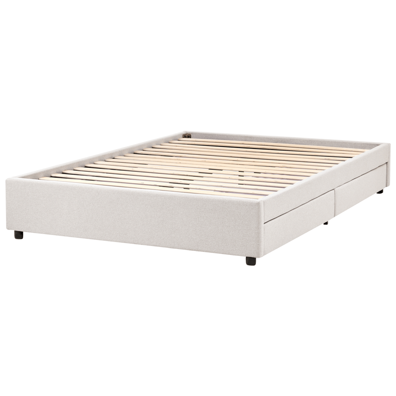 Dobbeltseng Prades 140x200 cm - Lysbeige - Møbler - Senge - Sengeramme & sengestel
