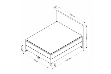 Dobbeltsengsbase & Hovedgærde Mijara Lysebrun - 160 x 38 x 200 cm - Møbler - Senge - Dobbeltsenge