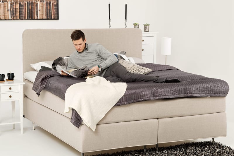 Dolly kontinentalseng 160x200 cm - Beige - Møbler - Senge - Kontinentalsenge