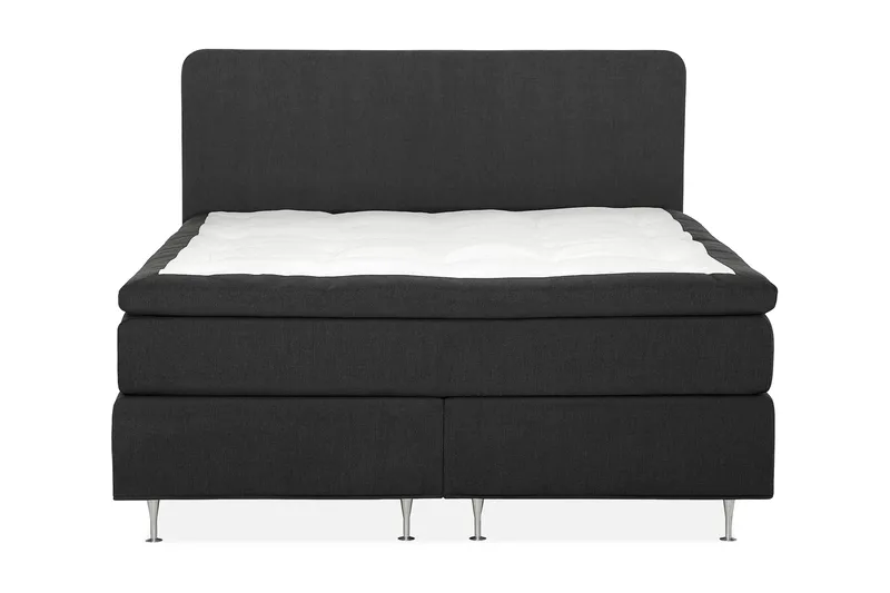 Dolly Kontinentalseng 180x200 cm Memoryfoam, Mørkegrå Sorte Ben