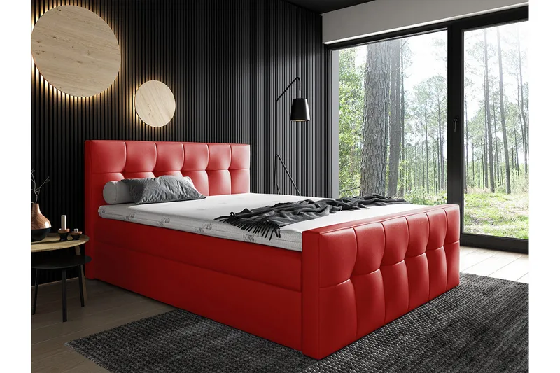 Doncaster Sengepakke Kontinentalseng 200x200 cm - Rød - Møbler - Senge - Komplet sengepakke