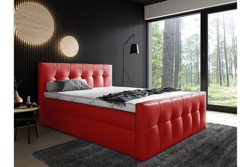 Doncaster Sengepakke Kontinentalseng 200x200 cm - Rød - Møbler - Senge - Komplet sengepakke