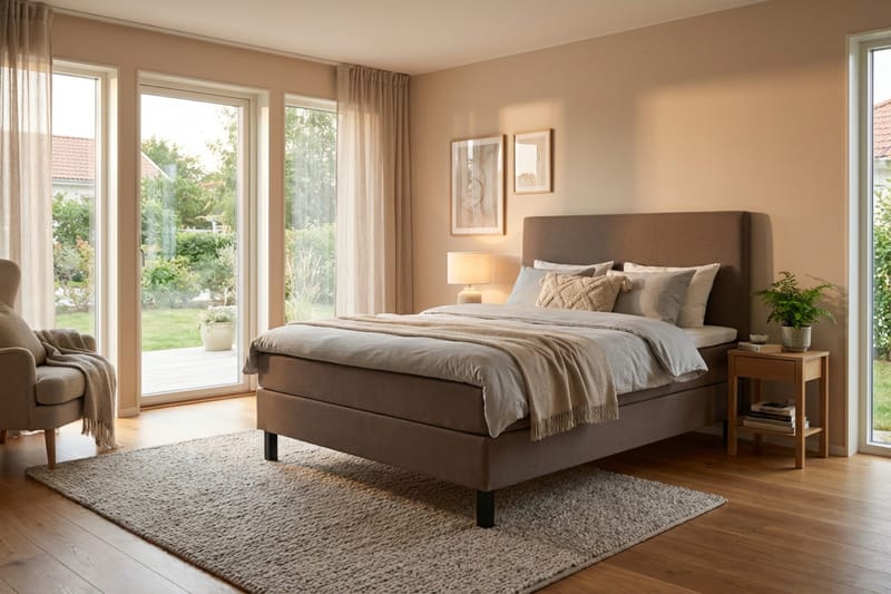 Dream komplet sengepakke 120x200 cm glat - Brun - Møbler - Senge - Kontinentalsenge