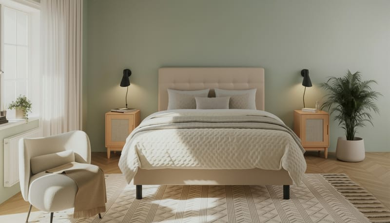 Dream Komplet Sengepakke 120x200 cm Knapper - Beige - Møbler - Senge - Kontinentalsenge