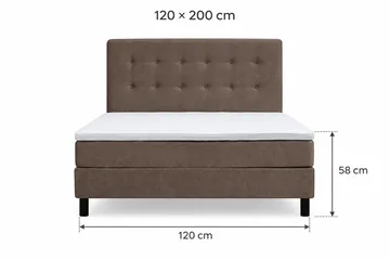 Dream Komplet sengepakke 120x200 cm Knapper - Brun - Møbler - Senge - Komplet sengepakke