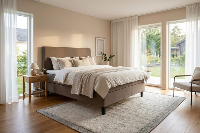 Dream komplet sengepakke 160x200 cm glat - Brun - Møbler - Senge - Kontinentalsenge