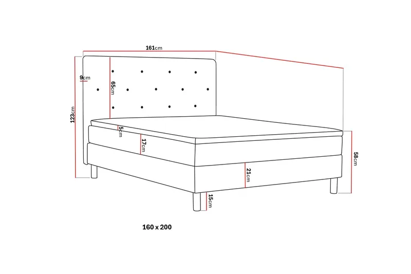 Dream Komplet Sengepakke 160x200 cm - Grå - Møbler - Senge - Kontinentalsenge