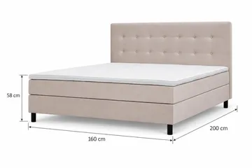 Dream Komplet sengepakke 160x200 cm Knapper - Beige - Møbler - Senge - Kontinentalsenge