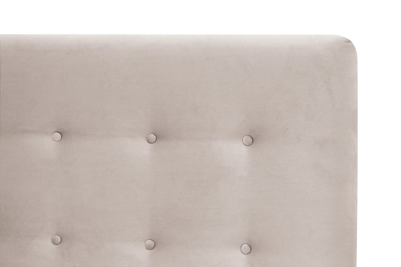 Dream Komplet Sengpakke med Knappet Sengegavl og Topmadras – Kontinentalseng 120x200 cm i Stof med Fasthedsgrad Medium - Beige - Møbler - Senge - Komplet sengepakke