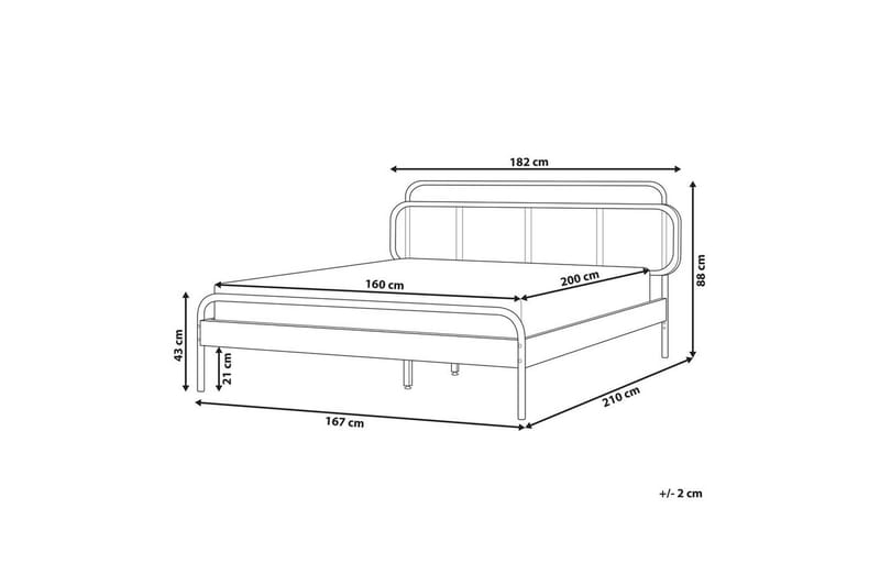 Dubbelsäng Beliani Boussicourt med lamellram 140x200 cm 160x200 - Møbler - Senge - Dobbeltsenge