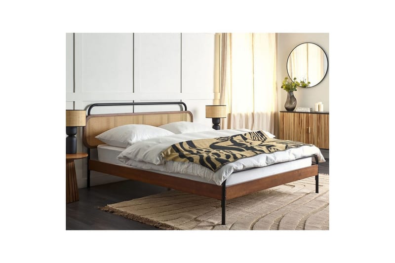 Dubbelsäng Beliani Boussicourt med lamellram 140x200 cm 160x200 - Møbler - Senge - Dobbeltsenge