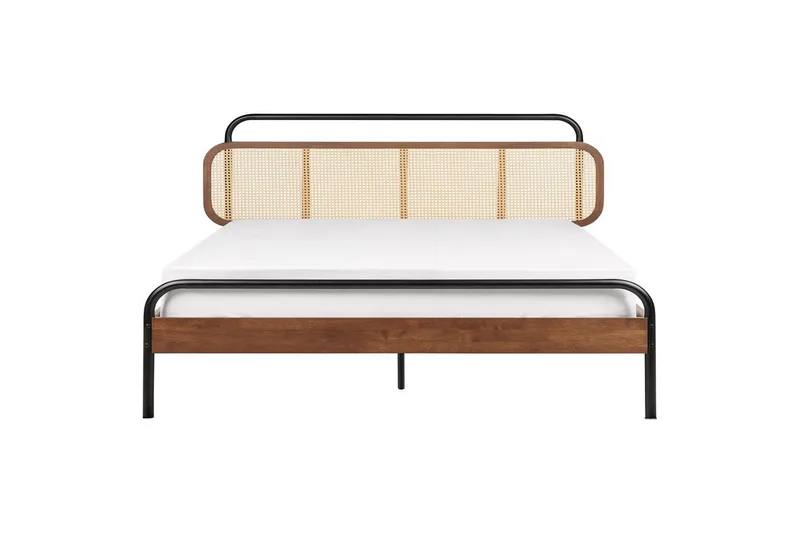 Dubbelsäng Beliani Boussicourt med lamellram 140x200 cm 180x200 - Møbler - Senge - Dobbeltsenge