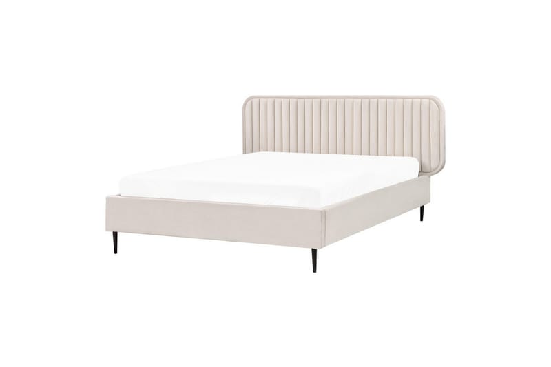 Dubbelsäng Beliani Brin med lamellram Beige-Svart, 140x200 cm Beige 140x200, undefined