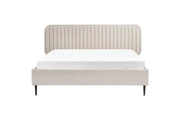 Dubbelsäng Beliani Brin med lamellram Beige-Svart, 140x200 cm Beige 160x200 - Møbler - Senge - Sengeramme & sengestel