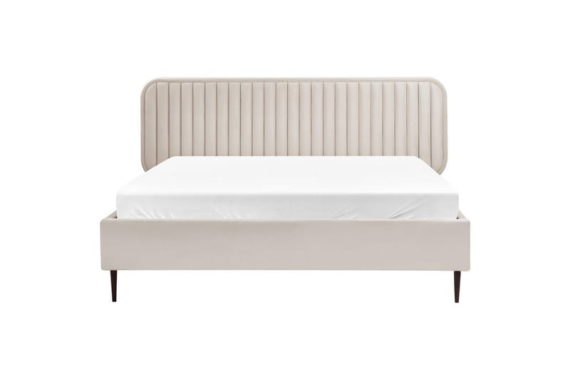 Dubbelsäng Beliani Brin med lamellram Beige-Svart, 140x200 cm Beige 160x200 - Møbler - Senge - Sengeramme & sengestel