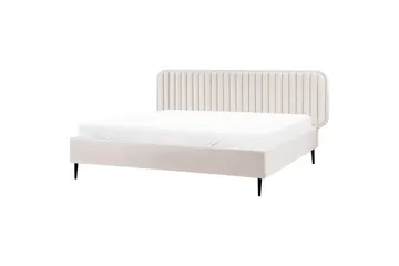 Dubbelsäng Beliani Brin med lamellram Beige-Svart, 140x200 cm Beige 180x200
