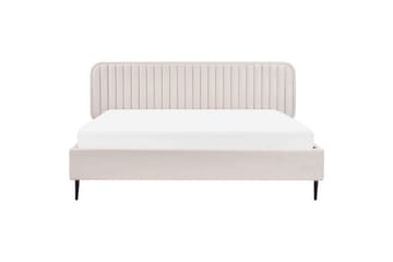 Dubbelsäng Beliani Brin med lamellram Beige-Svart, 140x200 cm Beige 180x200 - Møbler - Senge - Sengeramme & sengestel