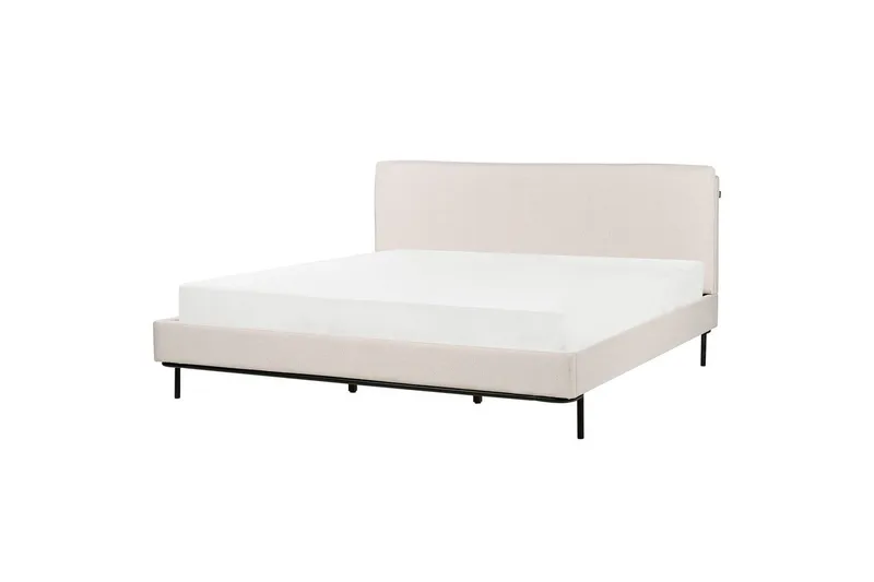 Dubbelsäng Beliani Corio med lamellram Beige-Svart, 140x200 cm Beige 180x200, undefined