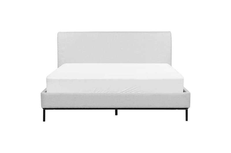 Dubbelsäng Beliani Corio med lamellram Beige-Svart, 140x200 cm Grey 160x200 - Møbler - Senge - Sengeramme & sengestel