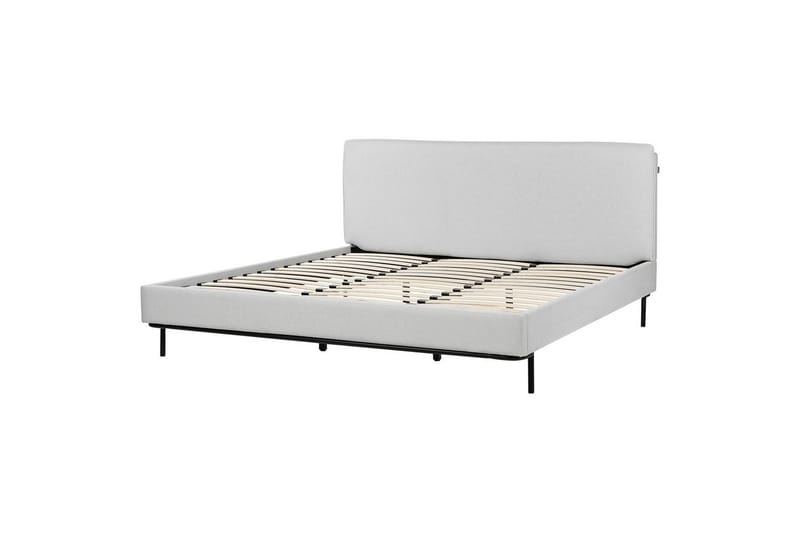 Dubbelsäng Beliani Corio med lamellram Beige-Svart, 140x200 cm Grey 180x200 - Møbler - Senge - Sengeramme & sengestel