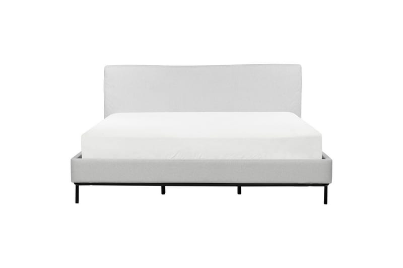 Dubbelsäng Beliani Corio med lamellram Beige-Svart, 140x200 cm Grey 180x200 - Møbler - Senge - Sengeramme & sengestel