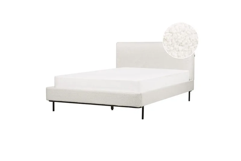 Dubbelsäng Beliani Corio med lamellram Beige-Svart, 140x200 cm White 140x200, undefined