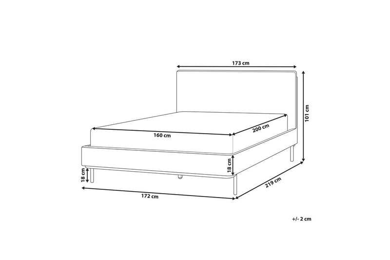 Dubbelsäng Beliani Corio med lamellram Beige-Svart, 140x200 cm White 160x200 - Møbler - Senge - Dobbeltsenge