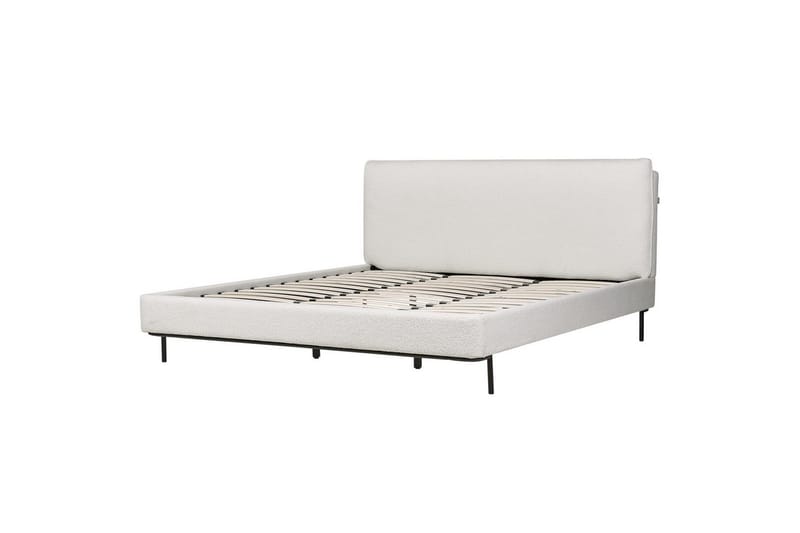 Dubbelsäng Beliani Corio med lamellram Beige-Svart, 140x200 cm White 180x200 - Møbler - Senge - Dobbeltsenge