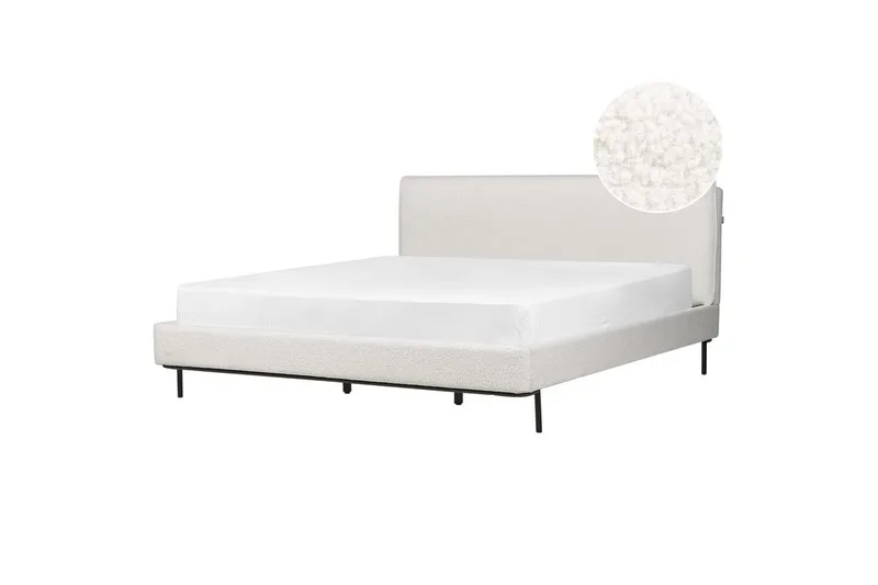 Dubbelsäng Beliani Corio med lamellram Beige-Svart, 140x200 cm White 180x200, undefined