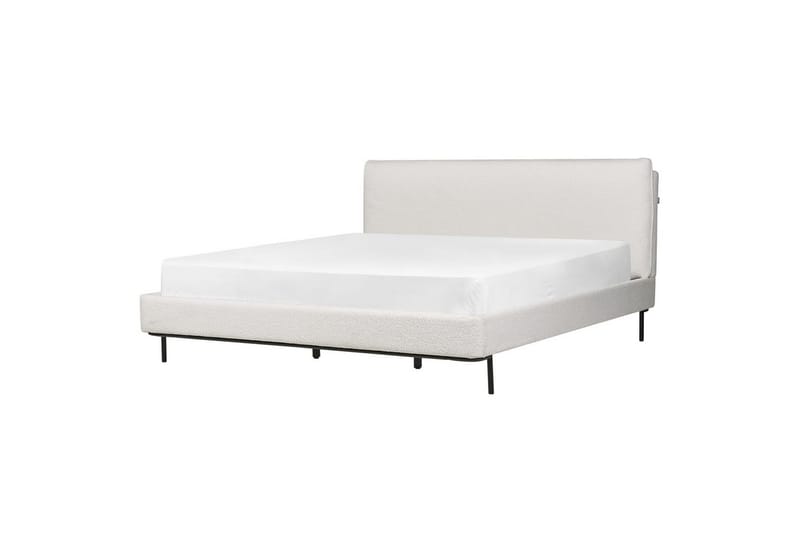 Dubbelsäng Beliani Corio med lamellram Beige-Svart, 140x200 cm White 180x200 - Møbler - Senge - Dobbeltsenge