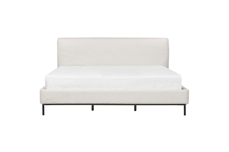 Dubbelsäng Beliani Corio med lamellram Beige-Svart, 140x200 cm White 180x200 - Møbler - Senge - Dobbeltsenge