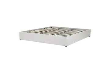 Dubbelsäng Beliani Dinan med lamellram Beige, 160x200 cm Grey 180x200 - Møbler - Senge - Sengeramme & sengestel