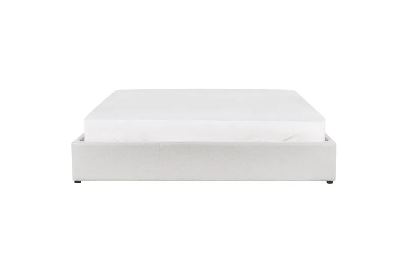 Dubbelsäng Beliani Dinan med lamellram Beige, 160x200 cm Grey 180x200 - Møbler - Senge - Sengeramme & sengestel