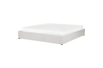 Dubbelsäng Beliani Dinan med lamellram Beige, 160x200 cm Grey 180x200 - Møbler - Senge - Sengeramme & sengestel