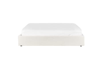 Dubbelsäng Beliani Dinan med lamellram Beige, 160x200 cm White 180x200 - Møbler - Senge - Sengeramme & sengestel