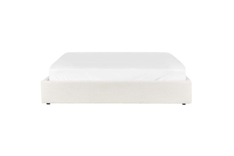 Dubbelsäng Beliani Dinan med lamellram Beige, 160x200 cm White 180x200 - Møbler - Senge - Sengeramme & sengestel