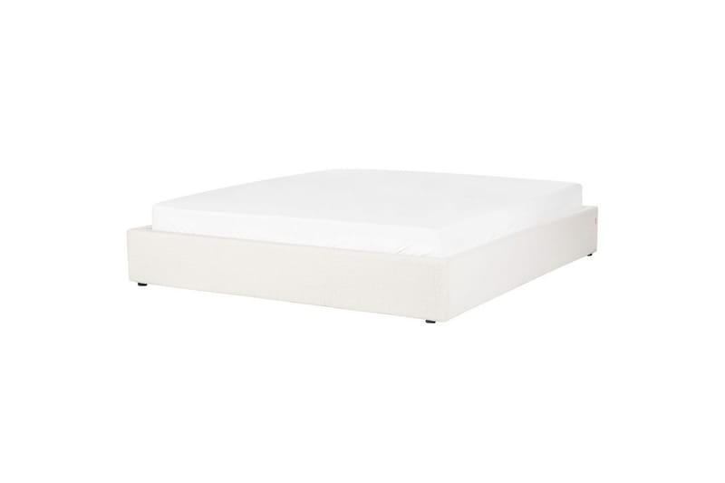 Dubbelsäng Beliani Dinan med lamellram Beige, 160x200 cm White 180x200 - Møbler - Senge - Sengeramme & sengestel