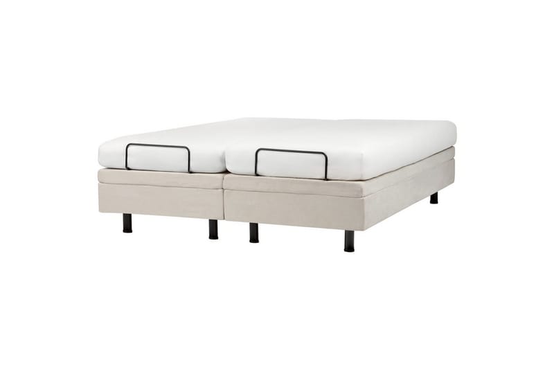 Dubbelsäng Beliani Duke II Beige-Svart, 160x200 cm Beige 160x200 - Møbler - Senge - Dobbeltsenge