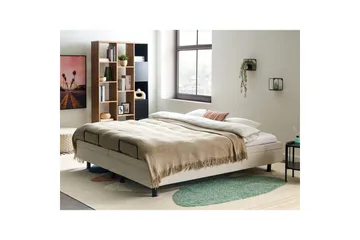 Dubbelsäng Beliani Duke II Beige-Svart, 160x200 cm Beige 180x200 - Møbler - Senge - Dobbeltsenge