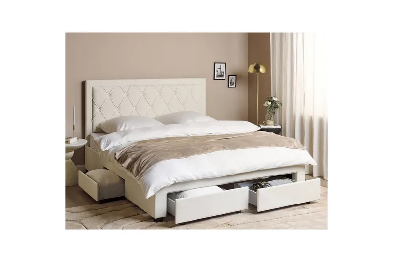 Dubbelsäng Beliani Lievin med förvaring 140x200 cm 180x200 - Møbler - Senge - Sengeramme & sengestel