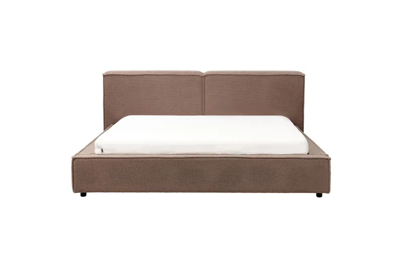 Dubbelsäng Beliani Linards med lamellram Brun-Svart, 160x200 cm Brown 180x200 VALUE_MISSING_2 - Møbler - Senge - Sengeramme & sengestel