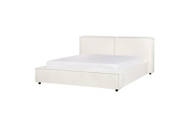 Dubbelsäng Beliani Linards med lamellram Brun-Svart, 160x200 cm White 160x200 VALUE_MISSING_3, undefined