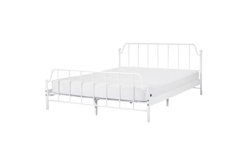 Dubbelsäng Beliani Mauressac med lamellram Svart, 140x200 cm White 160x200, undefined