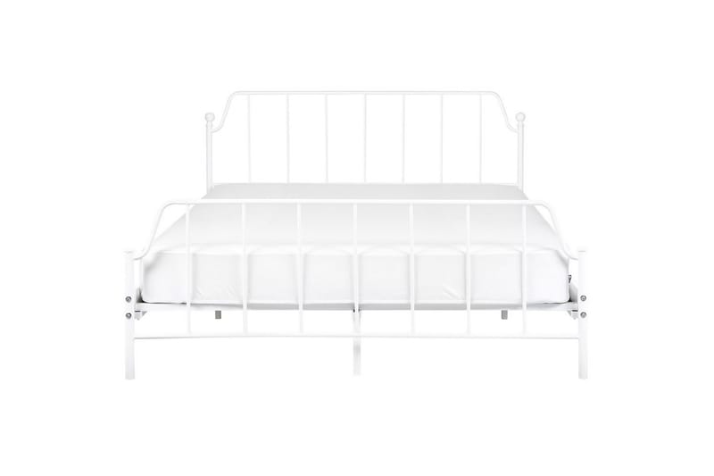 Dubbelsäng Beliani Mauressac med lamellram Svart, 140x200 cm White 160x200 - Møbler - Senge - Sengeramme & sengestel