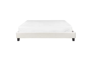 Dubbelsäng Beliani Roanne med lamellram Beige-Mörkt Trä, 140x200 cm, Bouclé Beige 180x200 VALUE_MISSING_6 - Møbler - Senge - Dobbeltsenge