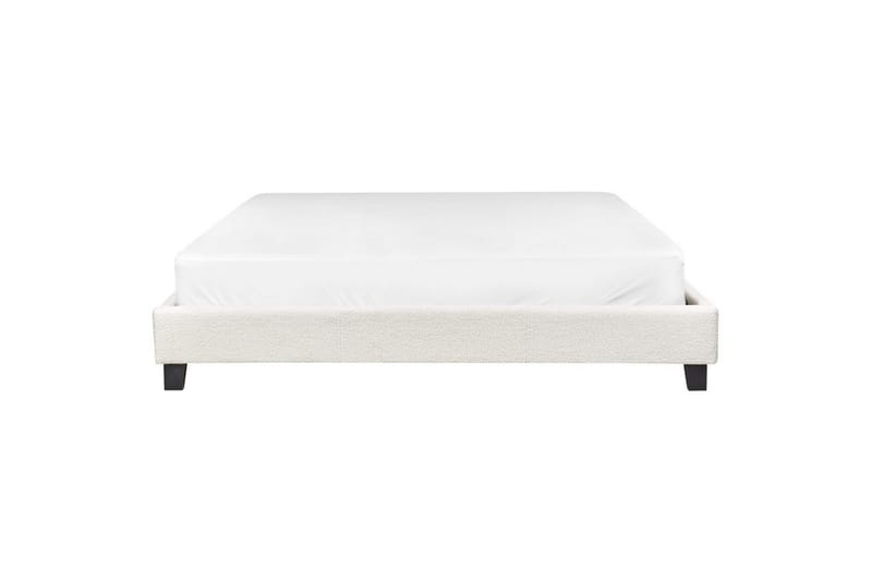 Dubbelsäng Beliani Roanne med lamellram Beige-Mörkt Trä, 140x200 cm, Bouclé Beige 180x200 VALUE_MISSING_6 - Møbler - Senge - Dobbeltsenge