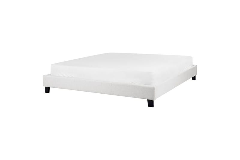 Dubbelsäng Beliani Roanne med lamellram Beige-Mörkt Trä, 140x200 cm, Bouclé Grey 180x200 VALUE_MISSING_3, undefined