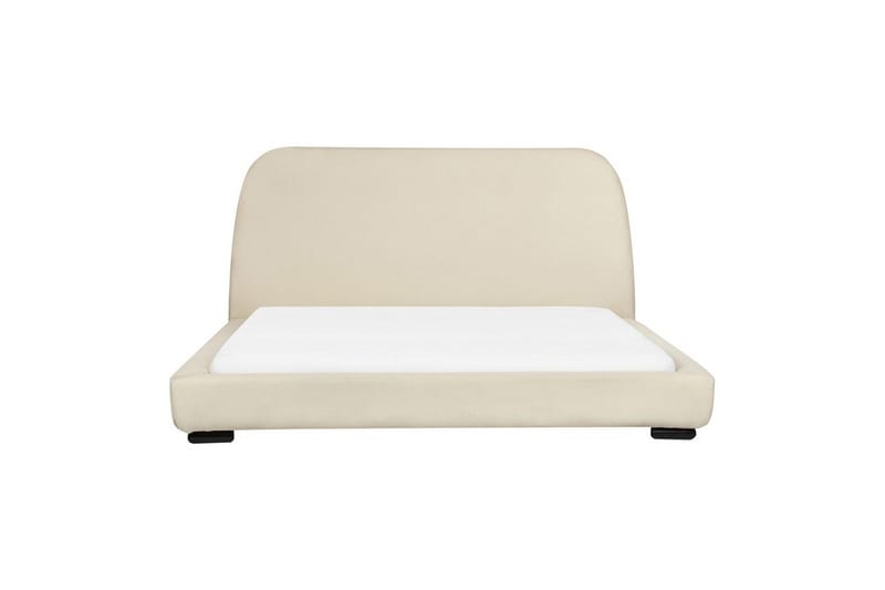 Dubbelsäng Beliani Roisel med lamellram 160x200, Bouclé Beige 160x200 VALUE_MISSING_3 - Møbler - Senge - Sengeramme & sengestel