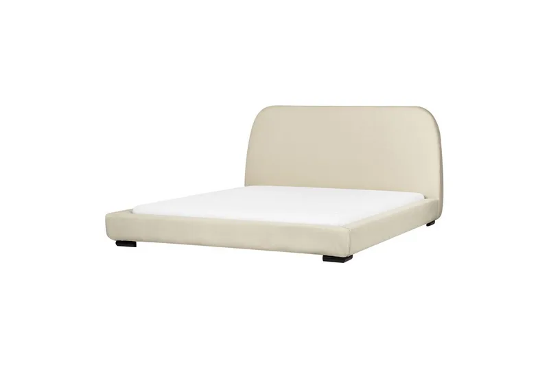 Dubbelsäng Beliani Roisel med lamellram 160x200, Bouclé Beige 160x200 VALUE_MISSING_3, undefined