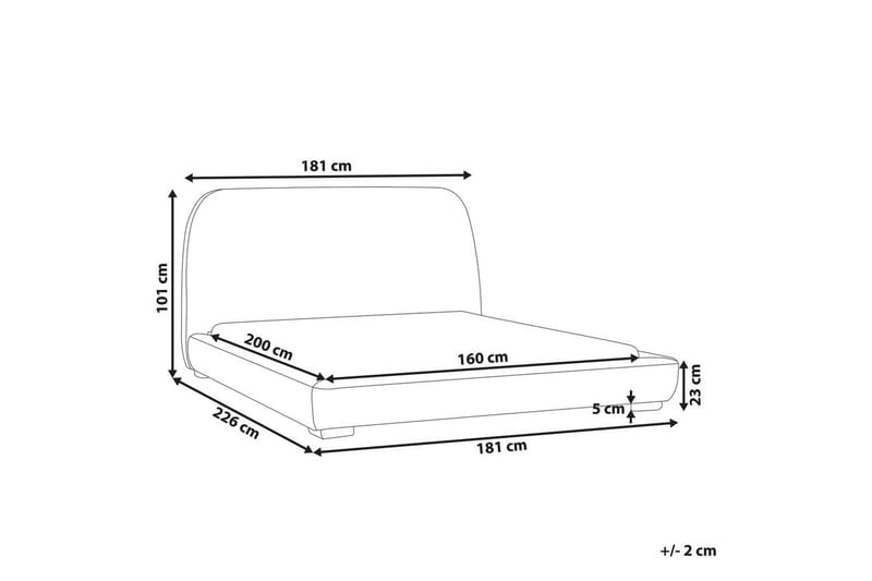 Dubbelsäng Beliani Roisel med lamellram 160x200, Bouclé Beige 160x200 VALUE_MISSING_4 - Møbler - Senge - Dobbeltsenge